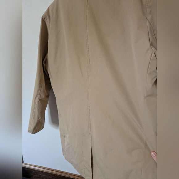 Cole Haan Rain Car Trench Coat Tan Brown Leather Trim Men's M Medium - Picture 9 of 13